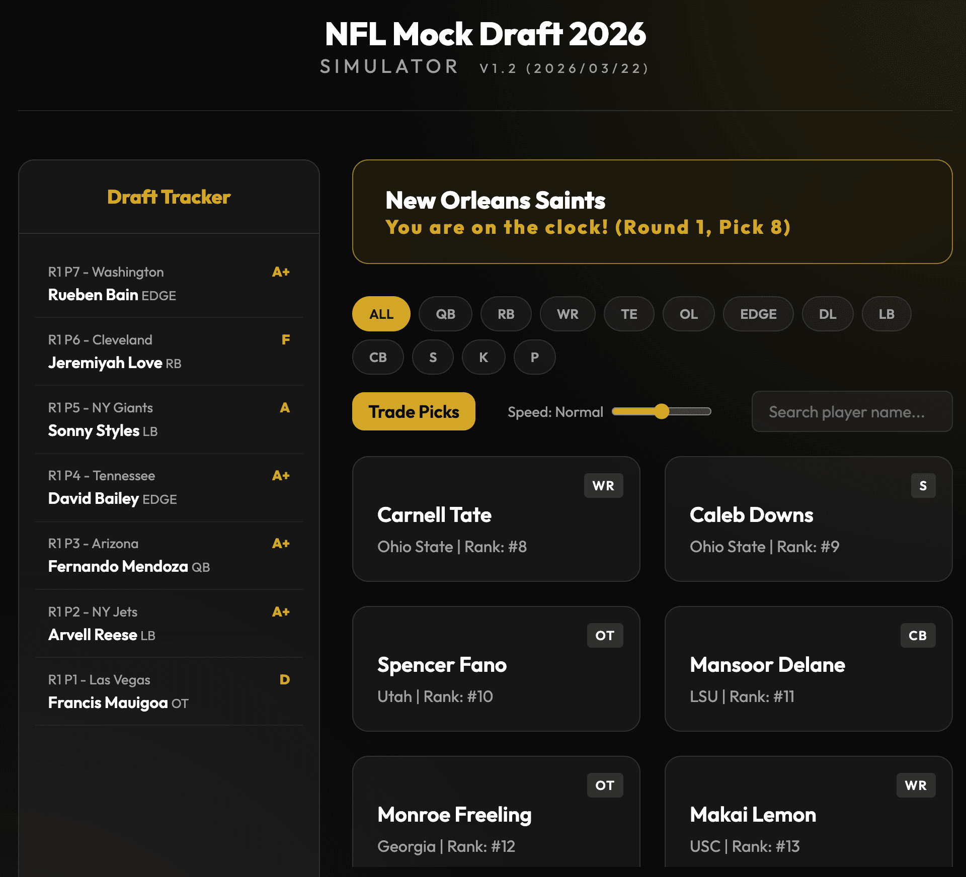 Mock Draft Simulator