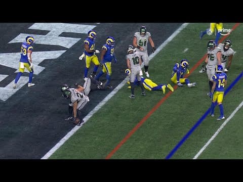 Zach Charbonnet picks up a backward pass for two points