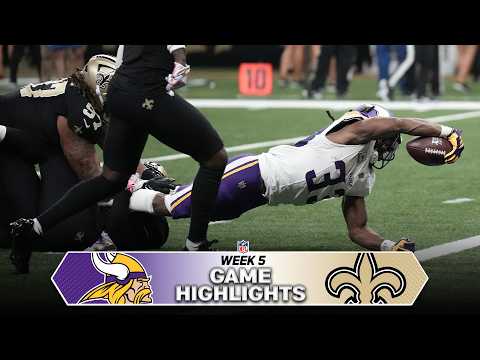 Minnesota Vikings vs New Orleans Saint Game Highlights | NFL 2026 Season Week 5