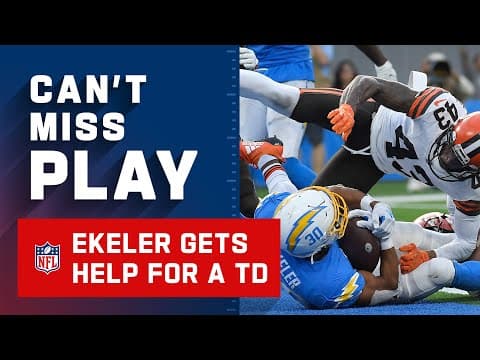The Browns push Austin Ekeler into the end zone