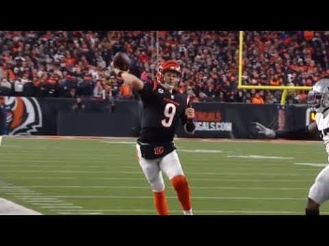 Joe Burrow's touchdown throw from the edge of the sideline