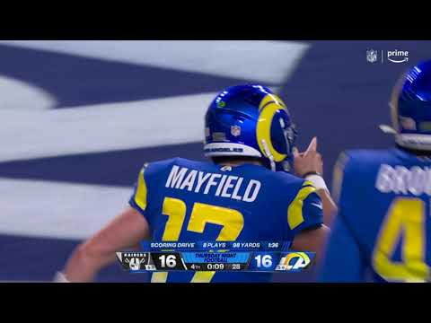 NFL公式の同driveハイライト（BAKER MAYFIELD GAME WINNING DRIVE!）