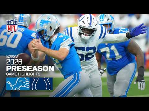 Detroit Lions vs Indianapolis Colts | 2026 Preseason Week 3