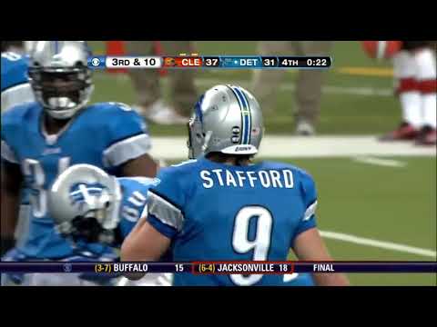 Matthew Stafford returns with an injured shoulder to throw the game-winning touchdown