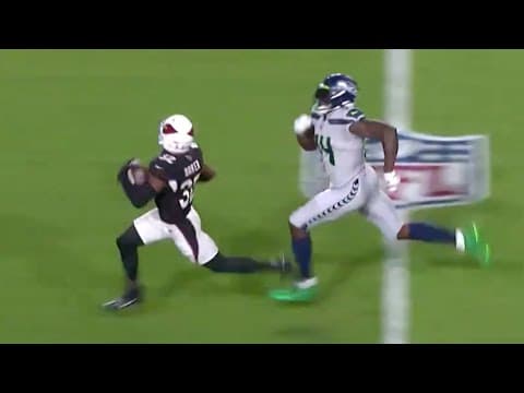DK Metcalf、Budda Bakerを追いつき阻止