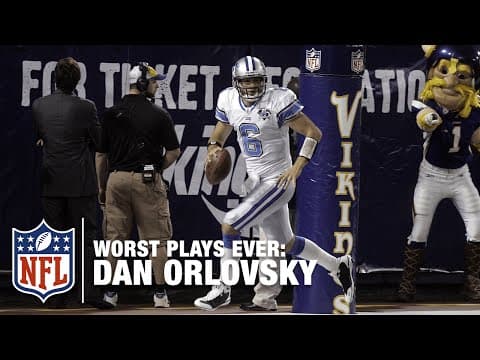 Dan Orlovsky が自陣エンドゾーン後方へ走り出たセーフティ(2008年・Lions)
